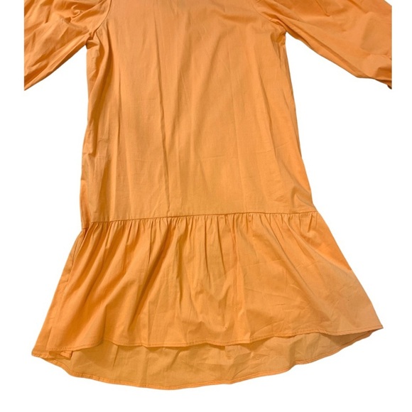 NWT FRILLY HEM TUNIC Dress With 3/4 Length Sleeves & Back Keyhole Orange 4/UK 8 - Picture 6 of 10